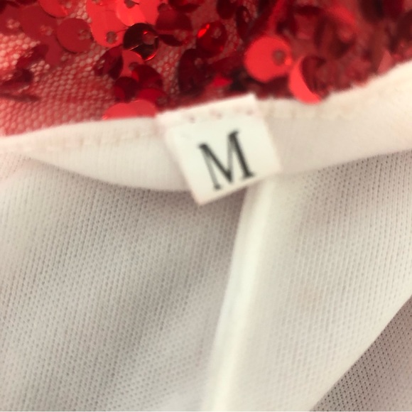 SEQUIN RED TANK or MINI DRESS SZ S - Picture 7 of 16